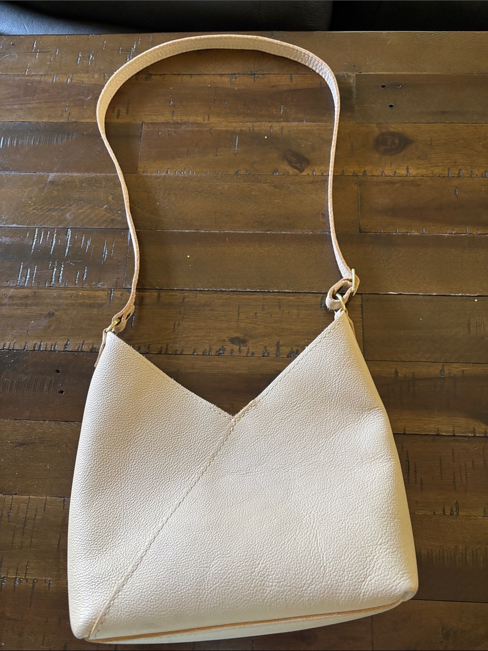 Portland Leather Pebbled Bone classic design Naomi Leather Shoulder Bag